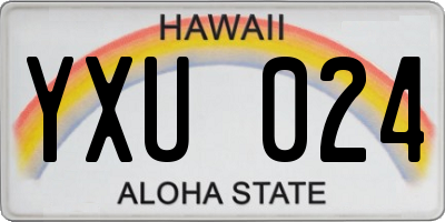 HI license plate YXU024