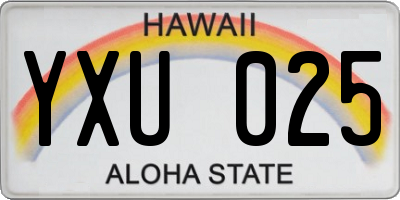 HI license plate YXU025
