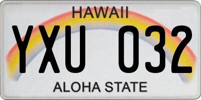 HI license plate YXU032