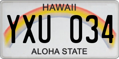 HI license plate YXU034