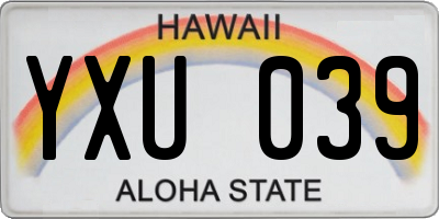 HI license plate YXU039