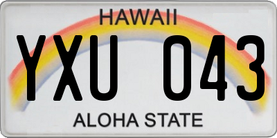 HI license plate YXU043