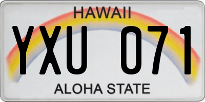 HI license plate YXU071