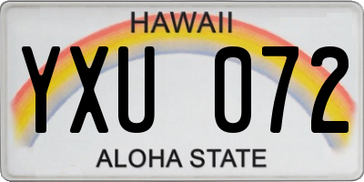 HI license plate YXU072