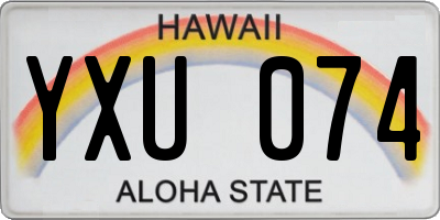 HI license plate YXU074