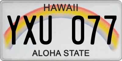 HI license plate YXU077