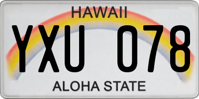 HI license plate YXU078