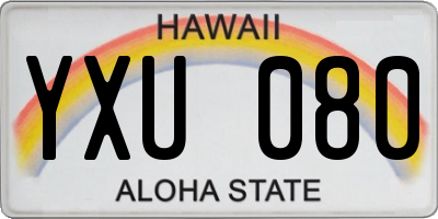 HI license plate YXU080