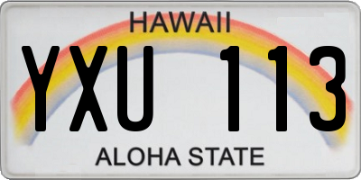 HI license plate YXU113