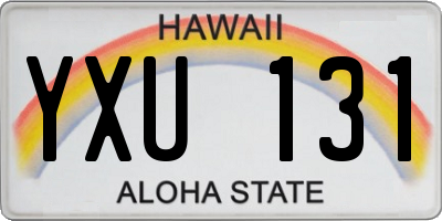 HI license plate YXU131