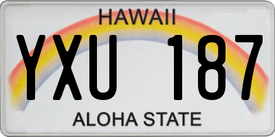 HI license plate YXU187