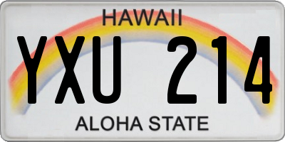 HI license plate YXU214