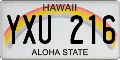 HI license plate YXU216