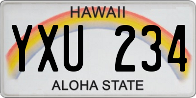 HI license plate YXU234