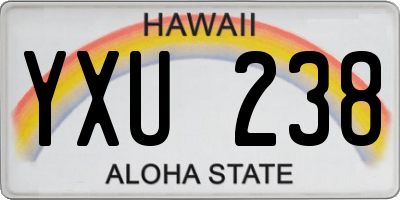 HI license plate YXU238