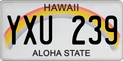 HI license plate YXU239