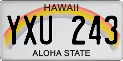 HI license plate YXU243