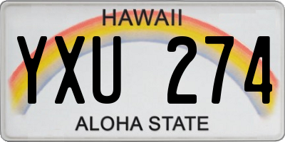 HI license plate YXU274