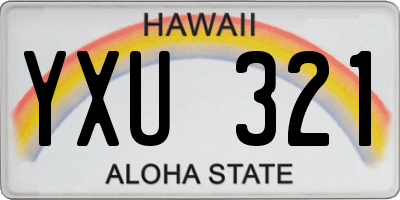 HI license plate YXU321