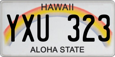 HI license plate YXU323