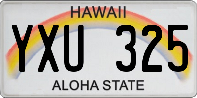 HI license plate YXU325