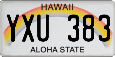 HI license plate YXU383