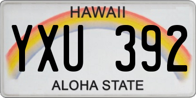 HI license plate YXU392