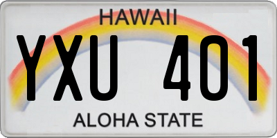 HI license plate YXU401
