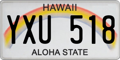 HI license plate YXU518