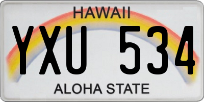 HI license plate YXU534