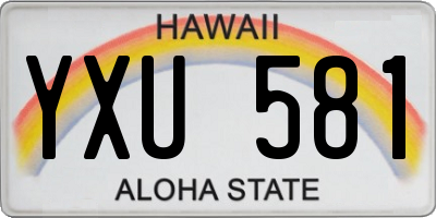 HI license plate YXU581