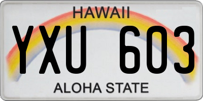 HI license plate YXU603