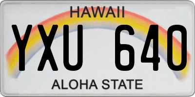 HI license plate YXU640