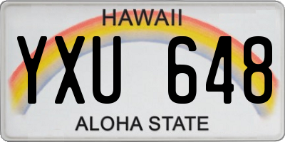 HI license plate YXU648