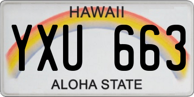 HI license plate YXU663