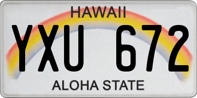 HI license plate YXU672