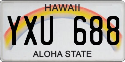 HI license plate YXU688