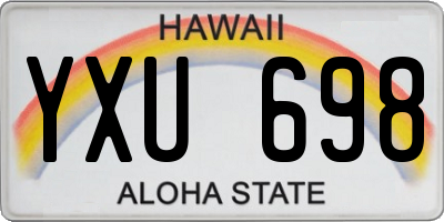 HI license plate YXU698