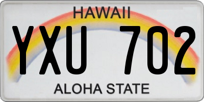 HI license plate YXU702