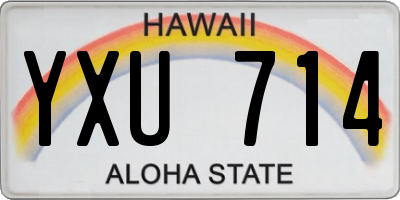 HI license plate YXU714