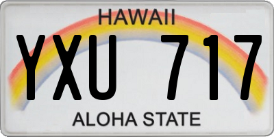 HI license plate YXU717