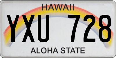 HI license plate YXU728