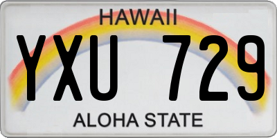 HI license plate YXU729