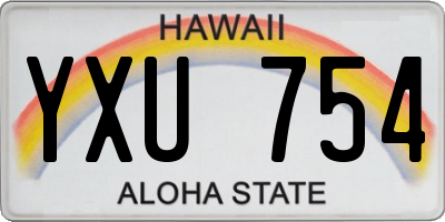 HI license plate YXU754
