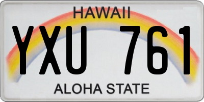 HI license plate YXU761
