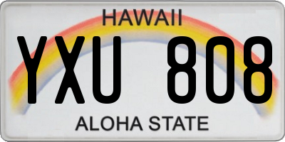 HI license plate YXU808