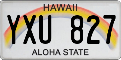 HI license plate YXU827