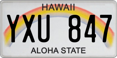 HI license plate YXU847
