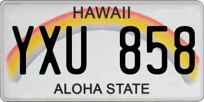 HI license plate YXU858