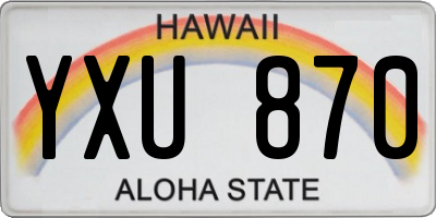 HI license plate YXU870